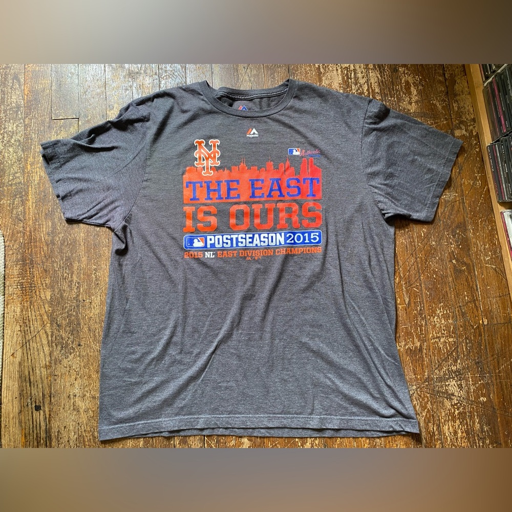 Majestic NY Mets Post Season 2015 Baseball Tee Size XL